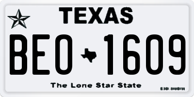 TX license plate BEO1609