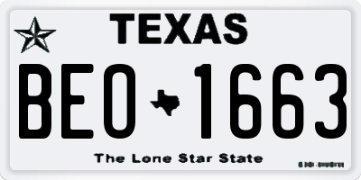 TX license plate BEO1663