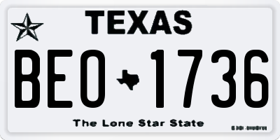 TX license plate BEO1736