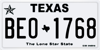 TX license plate BEO1768