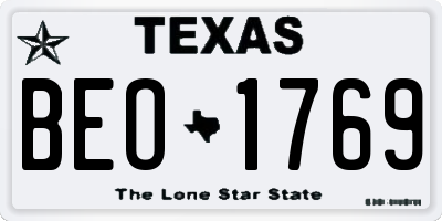 TX license plate BEO1769
