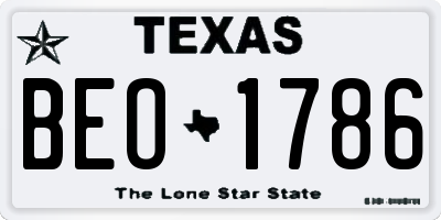 TX license plate BEO1786