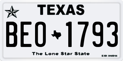 TX license plate BEO1793