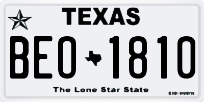 TX license plate BEO1810