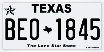 TX license plate BEO1845
