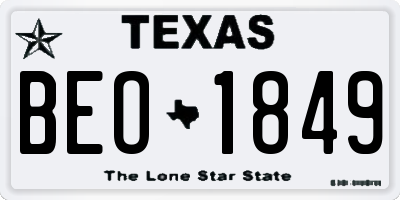 TX license plate BEO1849