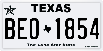 TX license plate BEO1854