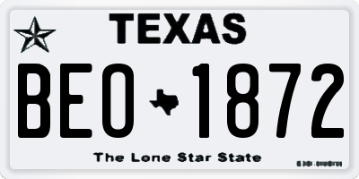 TX license plate BEO1872