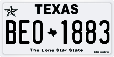 TX license plate BEO1883