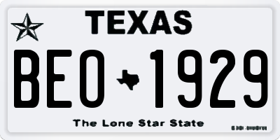 TX license plate BEO1929
