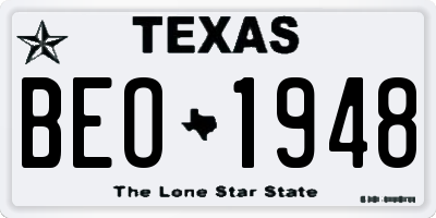 TX license plate BEO1948