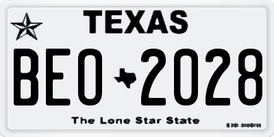 TX license plate BEO2028