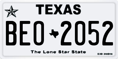 TX license plate BEO2052
