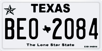 TX license plate BEO2084