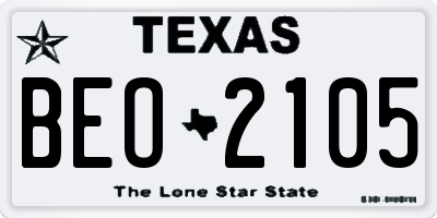 TX license plate BEO2105