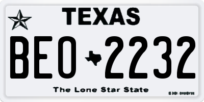 TX license plate BEO2232