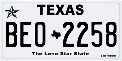 TX license plate BEO2258