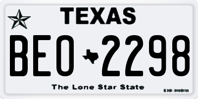 TX license plate BEO2298