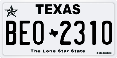TX license plate BEO2310