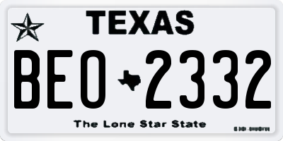 TX license plate BEO2332
