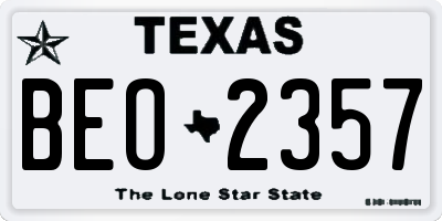 TX license plate BEO2357