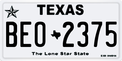 TX license plate BEO2375