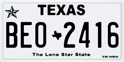 TX license plate BEO2416