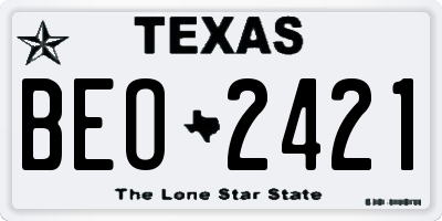 TX license plate BEO2421