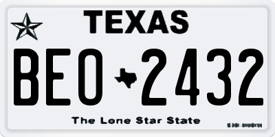 TX license plate BEO2432