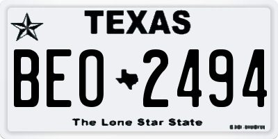 TX license plate BEO2494