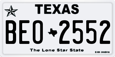 TX license plate BEO2552