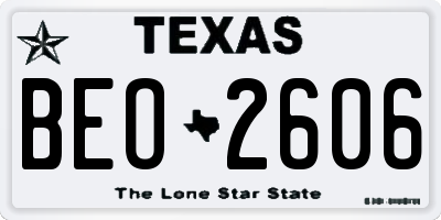 TX license plate BEO2606