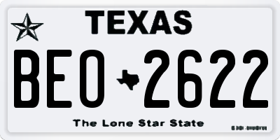 TX license plate BEO2622