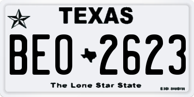 TX license plate BEO2623