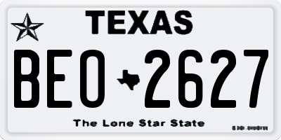 TX license plate BEO2627
