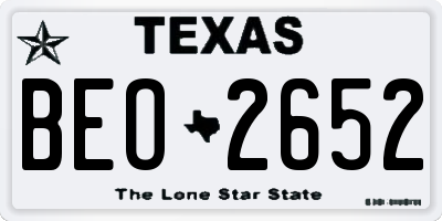 TX license plate BEO2652