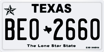 TX license plate BEO2660