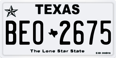 TX license plate BEO2675