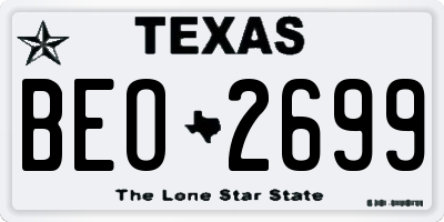TX license plate BEO2699