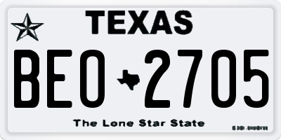 TX license plate BEO2705