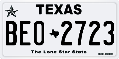 TX license plate BEO2723