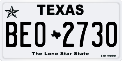 TX license plate BEO2730