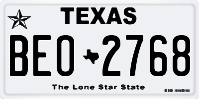 TX license plate BEO2768