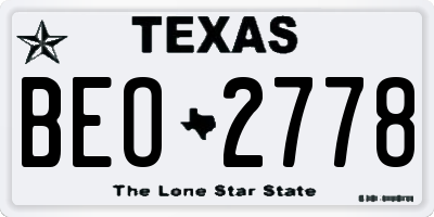 TX license plate BEO2778