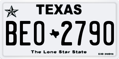 TX license plate BEO2790