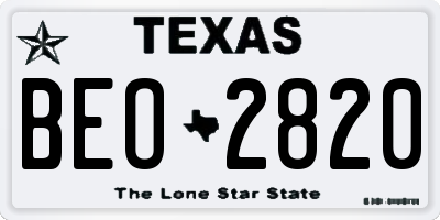 TX license plate BEO2820