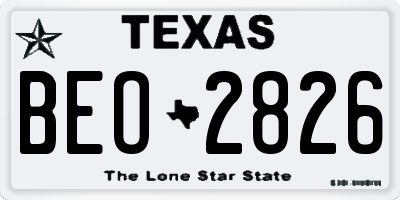 TX license plate BEO2826