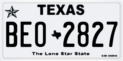 TX license plate BEO2827
