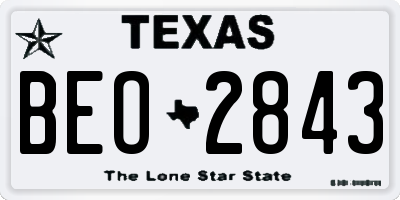 TX license plate BEO2843