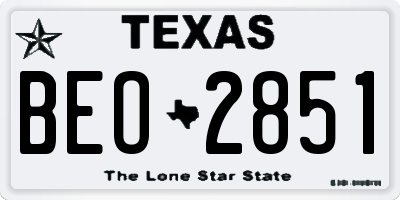 TX license plate BEO2851